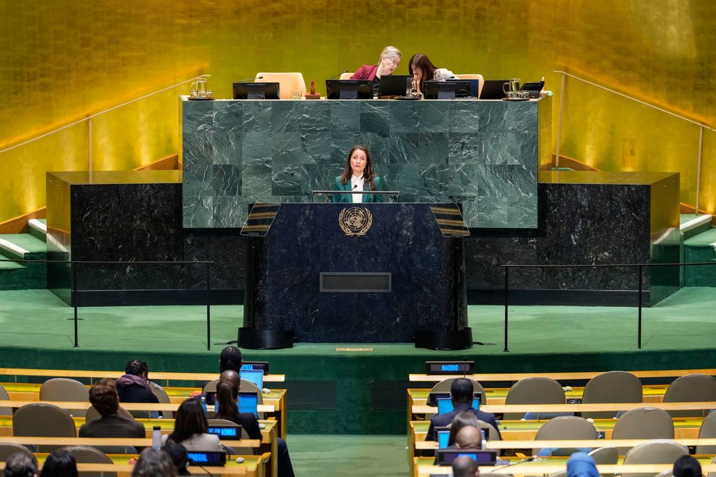 Denmark's Permanent Representative to the United Nations Christina Markus Lassen addresses the 81st session of the United Nations General Assembly at United Nations headquarters, Monday, Sept. 28, 2026. (AP Photo/Yuki Iwamura)
