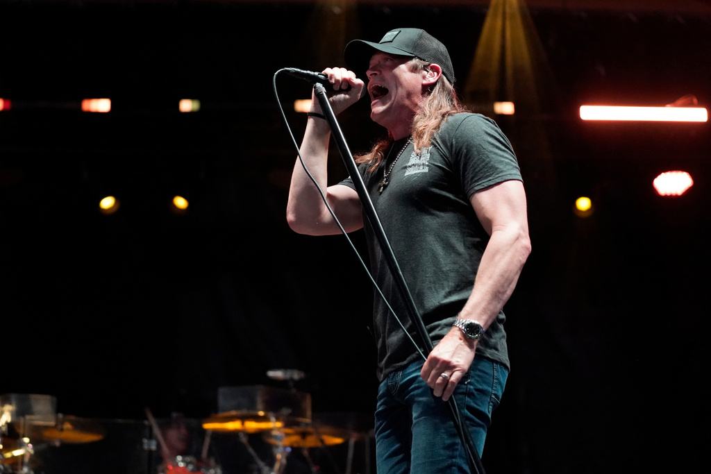 FILE - Brad Arnold of the band 3 Doors Down performs during Patriots Fest on Saturday, May 18, 2024, in Aurora, Ill. (Photo by Rob Grabowski/Invision/AP, File)