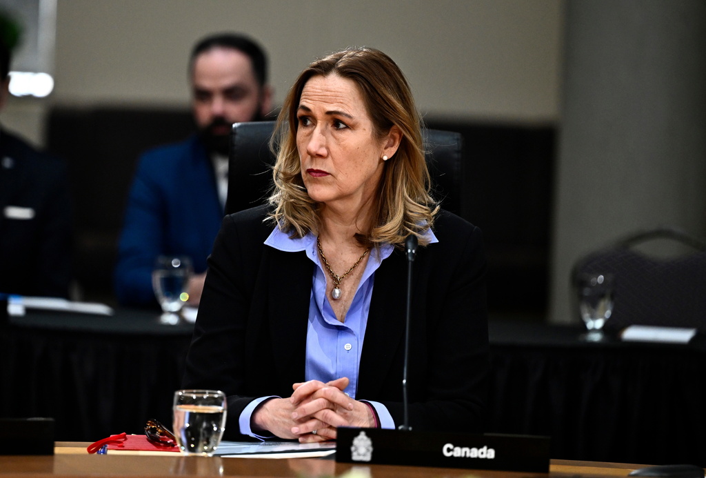 FILE - Ambassador of Canada to the U.S. Kirsten Hillman listens during a First Ministers' meeting in Ottawa, Ontario, Jan. 15, 2025. (Justin Tang/The Canadian Press via AP, File)