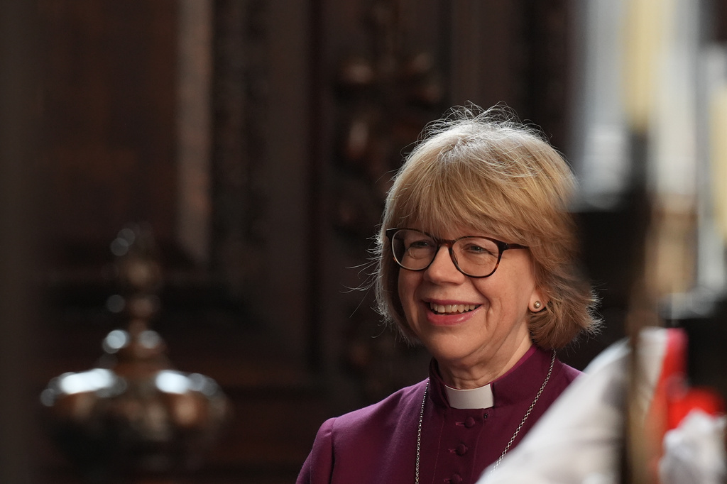 Dame Sarah Mullally ahead of her Confirmation of Election ceremony legally confirming her as the new Archbishop of Canterbury, at St Paul's Cathedral, central London, Wednesday Jan. 28, 2026. (Gareth Fuller/Pool via AP)