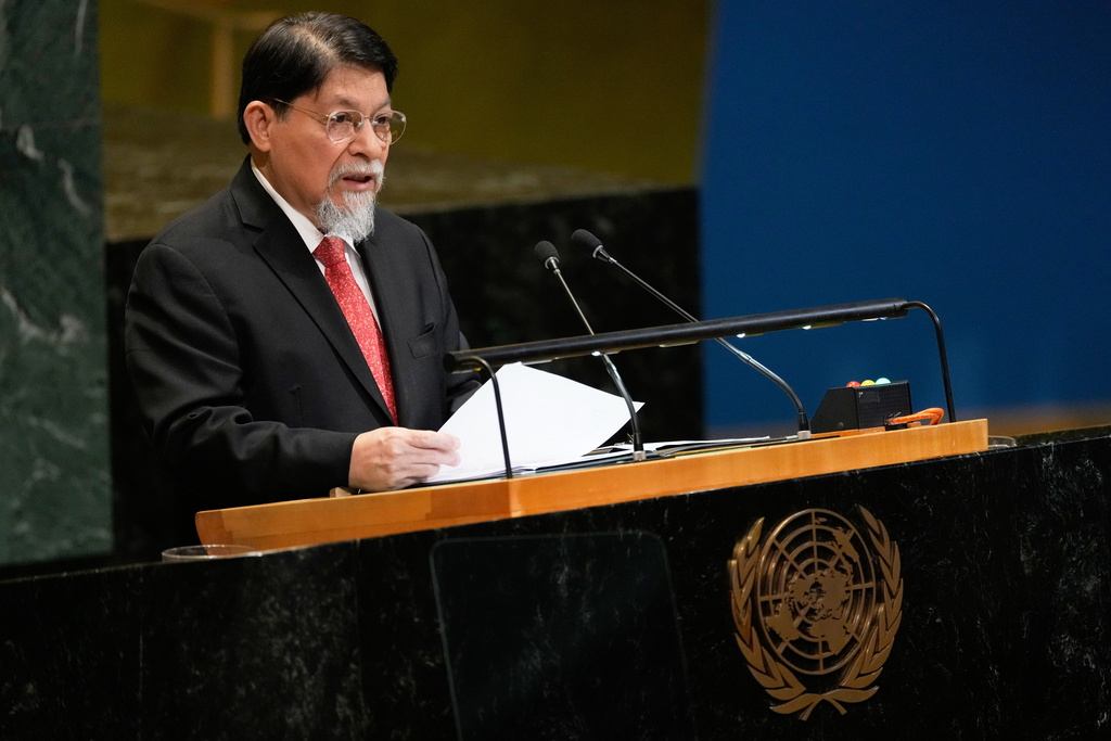 Minister for Foreign Affairs of Nicaragua Denis Moncada addresses the 80th session of the United Nations General Assembly at United Nations headquarters, Monday, Sept. 29, 2025. (AP Photo/Seth Wenig)