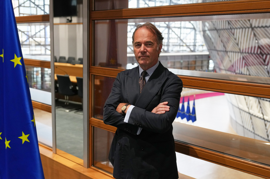 European Union Counter-Terrorism Coordinator Bartjan Wegter poses prior to an interview with The Associated Press in Brussels, Thursday, Sept. 3, 2026. (AP Photo/Virginia Mayo)