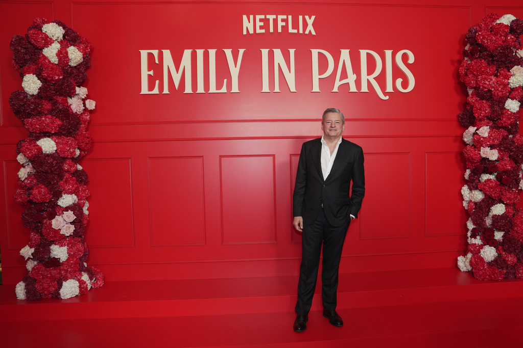 Ted Sarandos poses for the World Premiere of the Netflix Series "Emily in Paris" season 5, in Paris, France, Monday, Dec. 15, 2025. (AP Photo/Aurelien Morissard)