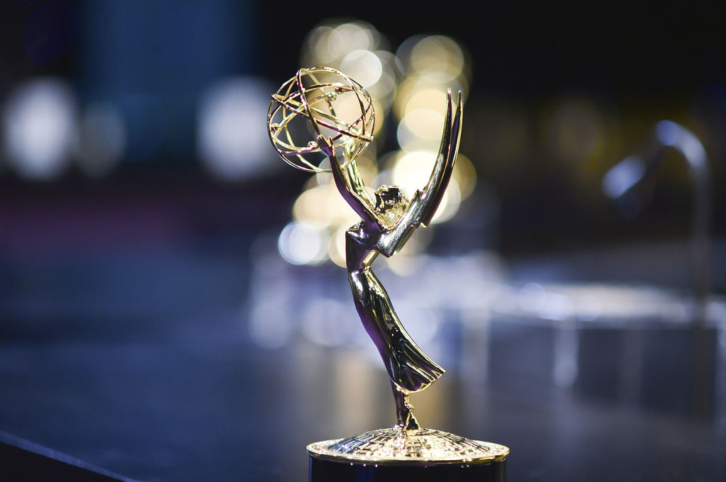 An Emmy statuette is pictured during the 77th Primetime Emmy Awards red carpet rollout on Thursday, Sept. 11, 2025, in Los Angeles. (Photo by Richard Shotwell/Invision/AP)