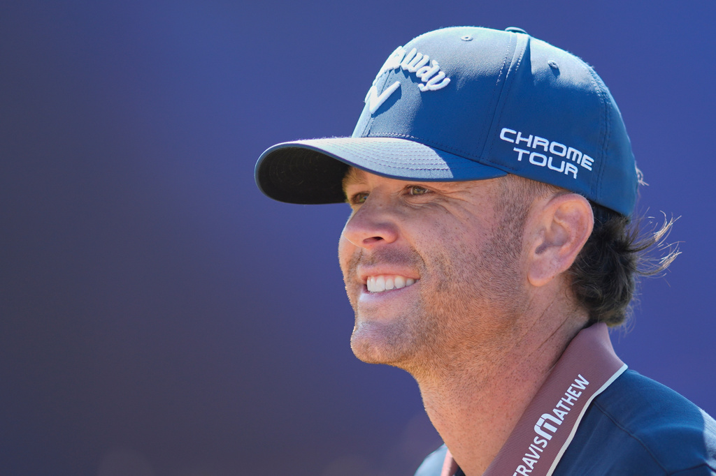 Marcus Plunkett of the United States walks off the 15th hole during a practice round for the British Open Golf championships at Royal Birkdale golf club, in Southport, England, Tuesday, July 14, 2026. (AP Photo/David Goldman)