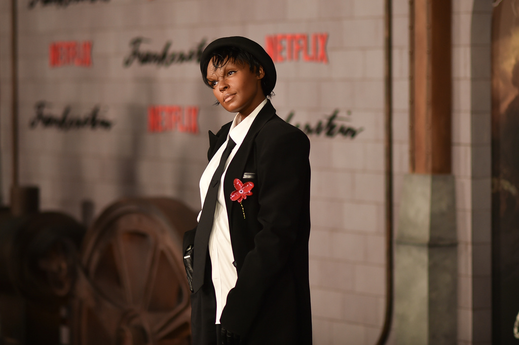 Janelle Monae arrives at the premiere of "Frankenstein" on Monday, Oct. 6, 2025, at Academy Museum of Motion Pictures in Los Angeles. (Photo by Richard Shotwell/Invision/AP)
