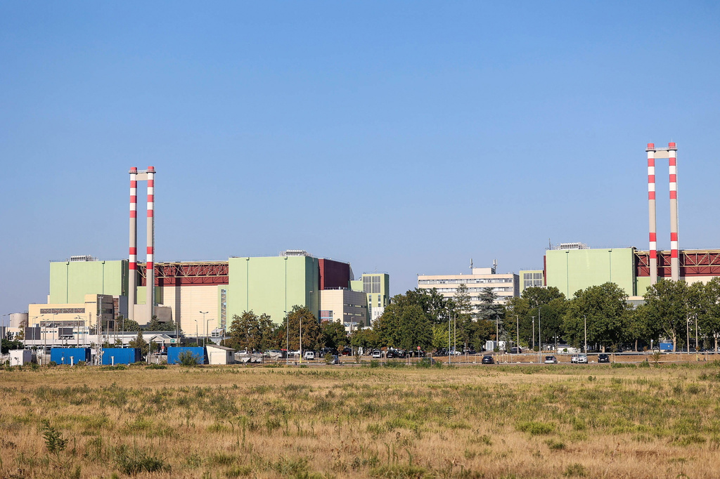 The MVM Paks Nuclear Power Plant, which had to close its Reactor 3 due to extremely low water levels on the Danube River, is seen in Paks, Hungary, Wednesday July 29, 2026. (Daniel Kiss)