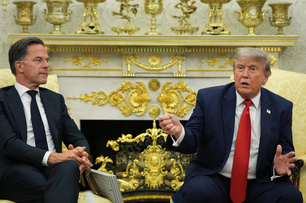 President Donald Trump meets with NATO Secretary General Mark Rutte in the Oval Office at the White House, Wednesday, June 24, 2026, in Washington. (AP Photo/Jacquelyn Martin)