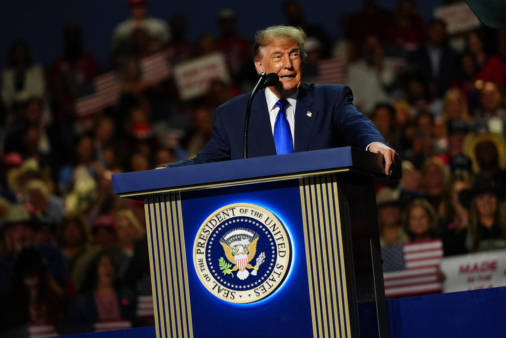 President Donald Trump speaks at the Republican convention, Wednesday, Sept. 9, 2026, in Dallas. (AP Photo/Julia Demaree Nikhinson)