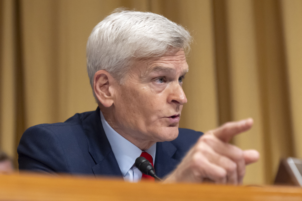 Sen. Bill Cassidy, R-La., speaks as Secretary of Health and Human Services Robert F. Kennedy Jr., appears before the Senate Finance Committee, on Capitol Hill in Washington, Thursday, Sept. 4, 2025. (AP Photo/Mark Schiefelbein)