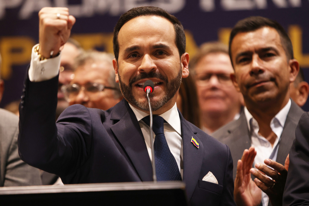 Colombia's President-elect Abelardo de la Espriella speaks during a press conference in Bogota, Colombia, Thursday, July 30, 2026. (AP Photo/John Vizcaino)