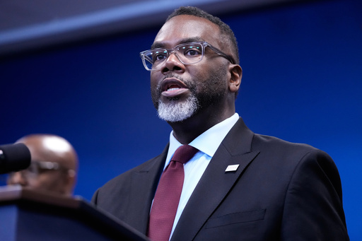 Chicago Mayor Brandon Johnson talks to media at a news conference in Chicago, Monday, Oct. 6, 2025. (AP Photo/Nam Y. Huh) Chicago Mayor Brandon Johnson talks to media at a news conference in Chicago, Monday, Oct. 6, 2025. (AP Photo/Nam Y. Huh)