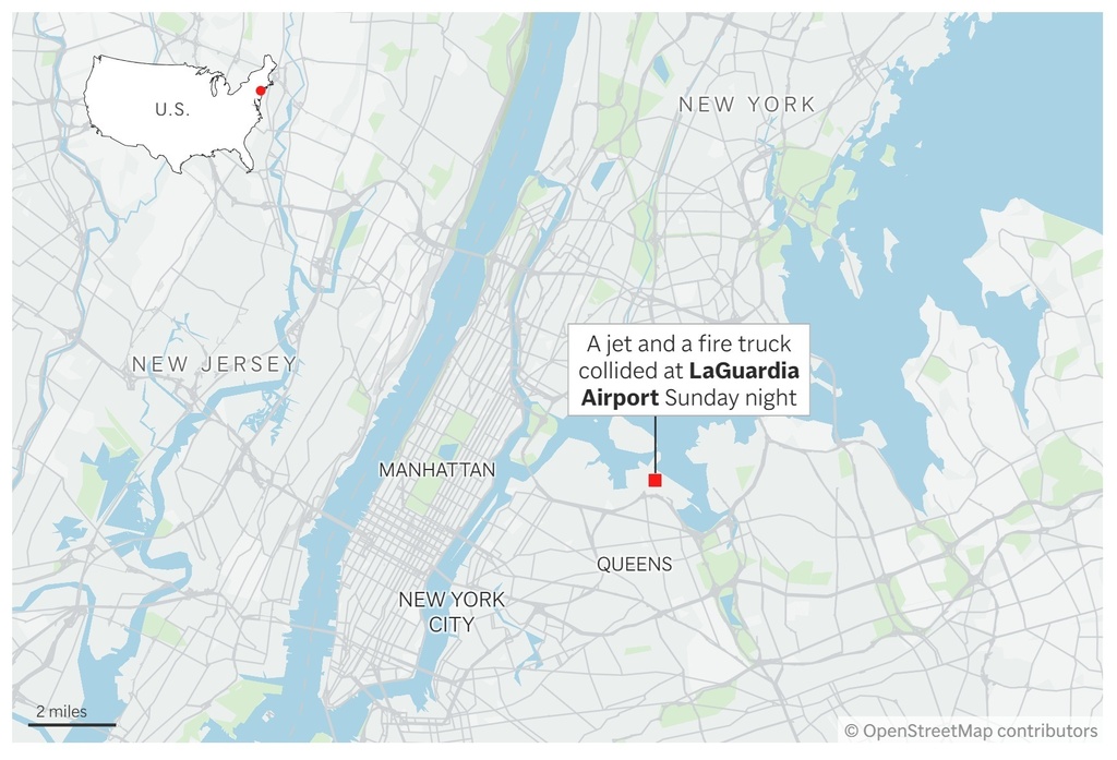 A map showing LaGuardia Airport, New York. (AP Digital Embed)