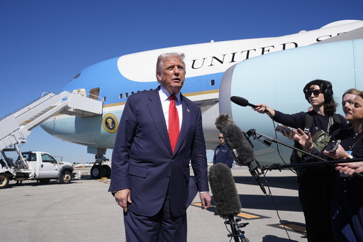 President Donald Trump speaks to the media after arriving at Palm Beach International Airport, Friday, Oct. 31, 2025, in West Palm Beach, Fla. (AP Photo/Manuel Balce Ceneta) President Donald Trump speaks to the media after arriving at Palm Beach International Airport, Friday, Oct. 31, 2025, in West Palm Beach, Fla. (AP Photo/Manuel Balce Ceneta)