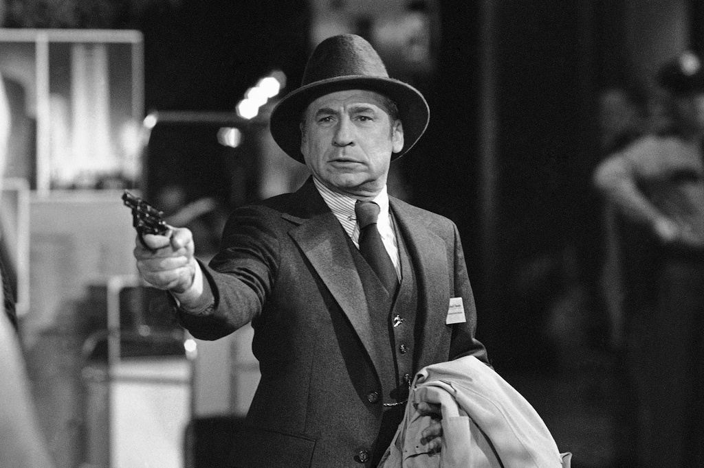 FILE - Actor-director Mel Brooks appears in a scene in his film, "High Anxiety" in May 1977. (AP Photo/Jim Palmer, File)
