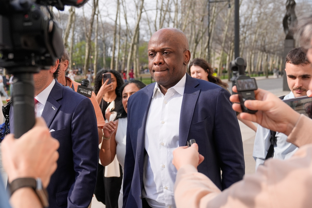 Roberto Samedy leaves a courthouse, in New York, Tuesday, March 31, 2026. (AP Photo/Seth Wenig)
