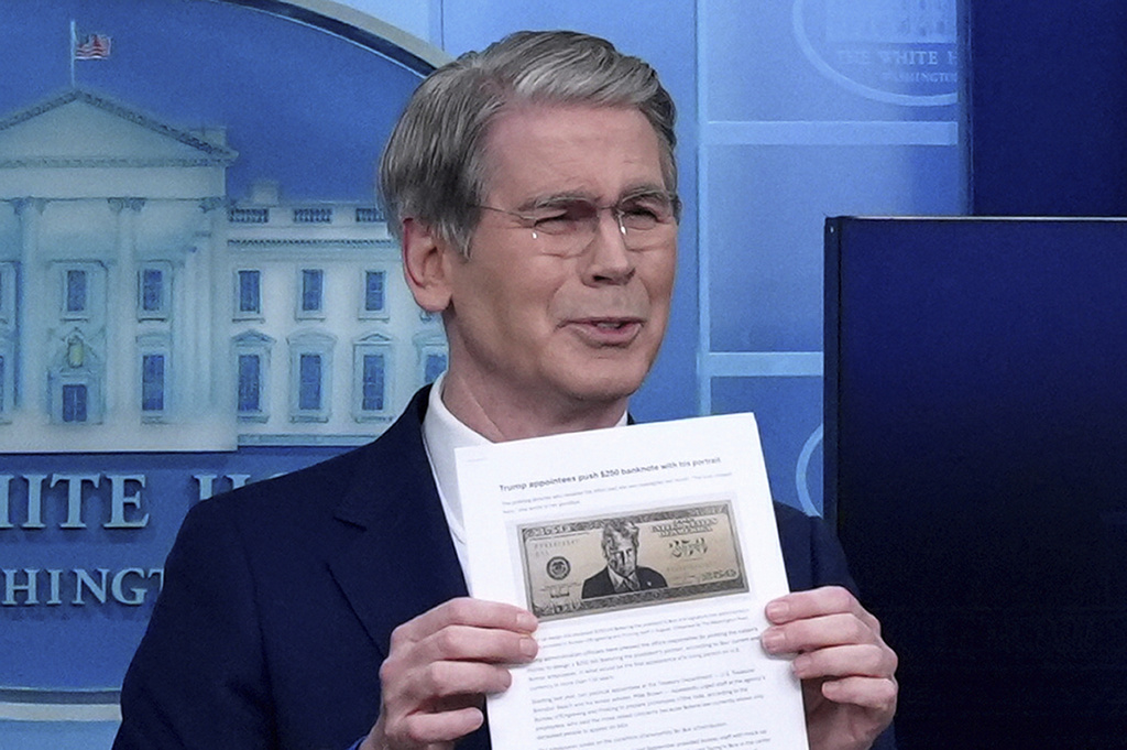 Treasury Secretary Scott Bessent speaks to reporters in the James Brady Press Briefing Room at the White House, Thursday, May 28, 2026, in Washington. (AP Photo/Jacquelyn Martin)
