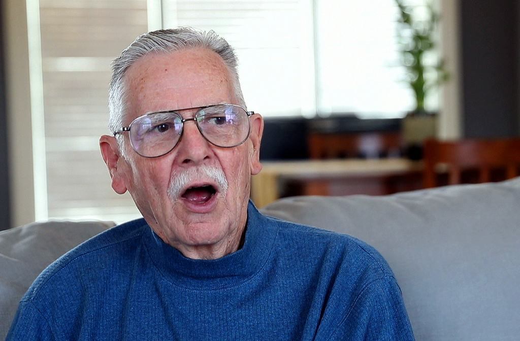 FILE - Former Associated Press staff photographer Jack Thornell speaks during an interview in Harahan, La., Feb. 7, 2018. (AP Photo/Gerald Herbert, File)