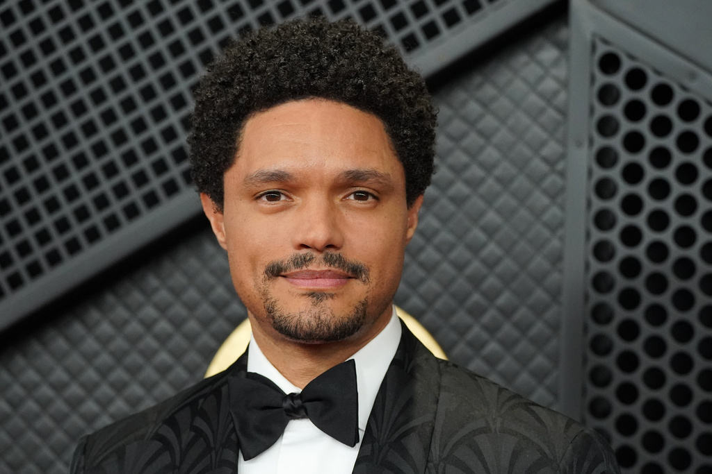 Trevor Noah arrives at the 68th annual Grammy Awards on Sunday, Feb. 1, 2026, in Los Angeles. (Photo by Jordan Strauss/Invision/AP)