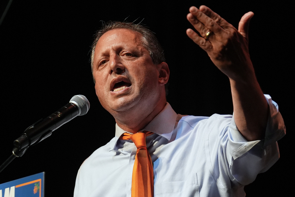 FILE - Democratic congressional candidate Brad Lander speaks during a Get Out The Vote rally ahead of New York's primary election, June 18, 2026, in the Brooklyn borough of New York. (AP Photo/Ryan Murphy, File)