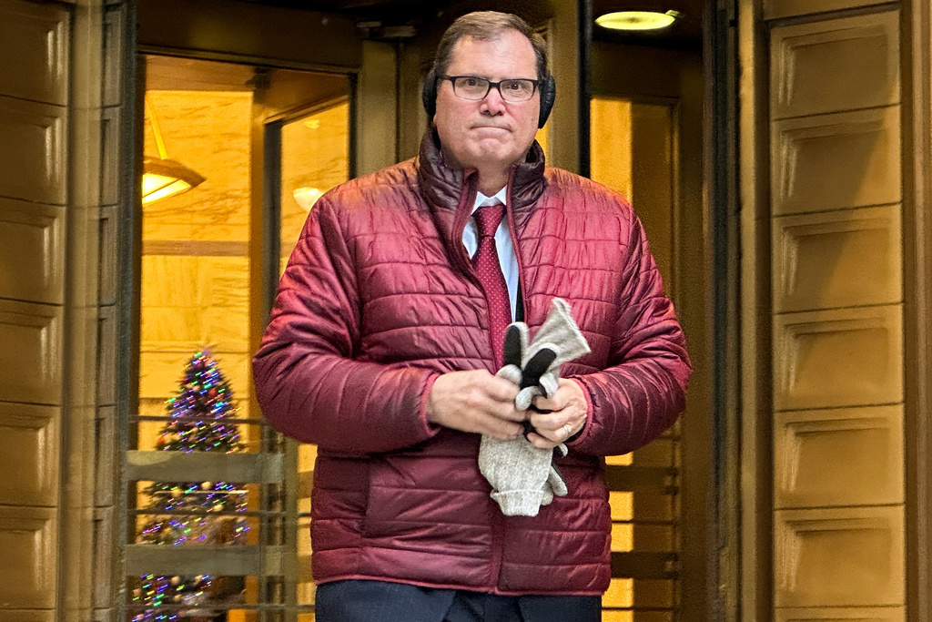 FILE - John Sarcone, acting U.S. Attorney for Northern New York, leaves Manhattan federal court in New York, on Dec. 4, 2025. (AP Photo/Michael Sisak, File)