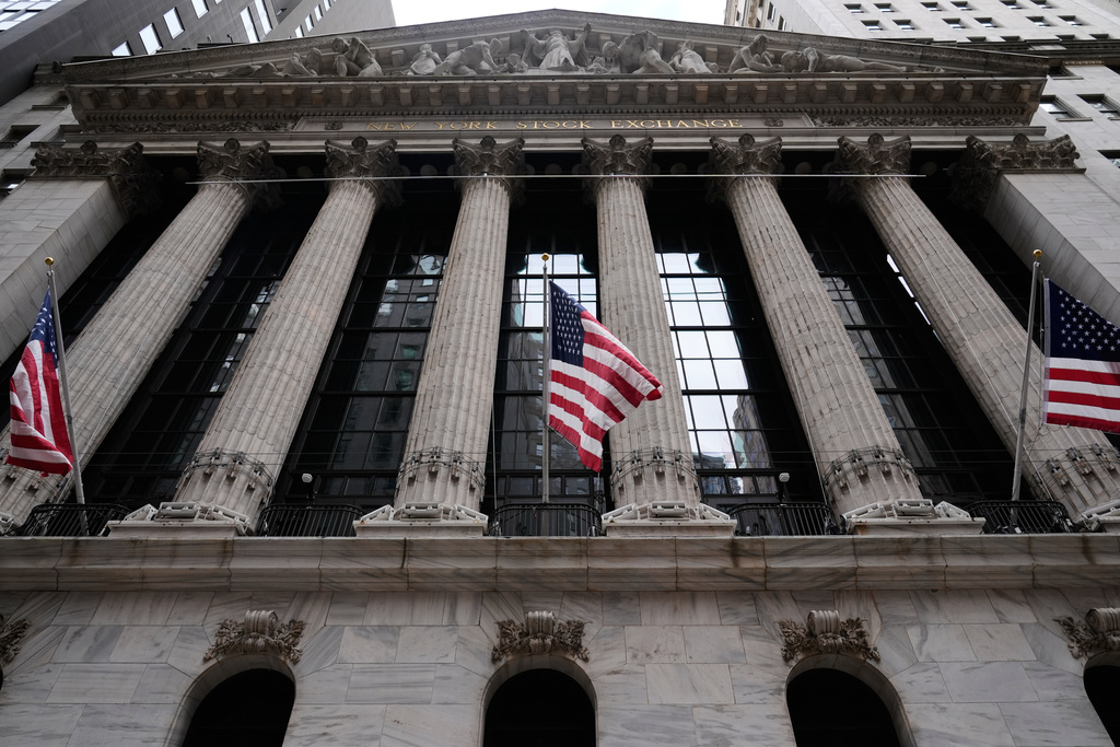 The New York Stock Exchange is seen in New York, Thursday, March 19, 2026. (AP Photo/Seth Wenig)