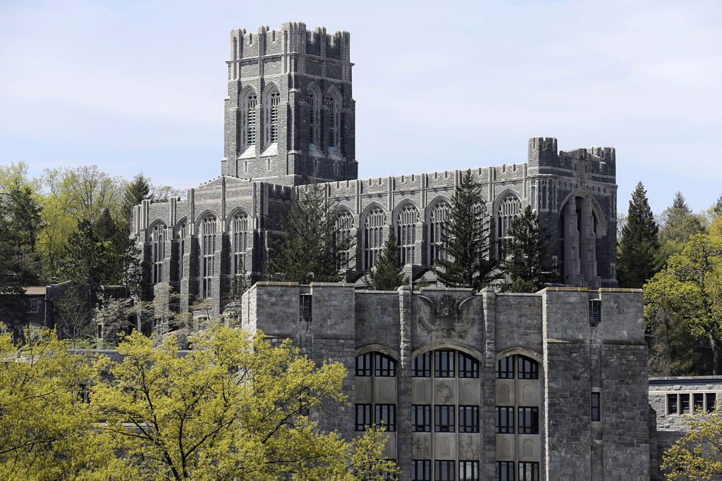 FILE - A view of the United States Military Academy at West Point, N.Y., May 2, 2019. (AP Photo/Seth Wenig, File)
