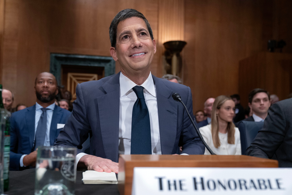Kevin Warsh testifies during his nomination hearing to be a member and chairman of the Federal Reserve Board of Governors before the Senate Banking, Housing and Urban Affairs Committee on Capitol Hill, in Washington Tuesday, April 21, 2026. (AP Photo/Jose Luis Magana)