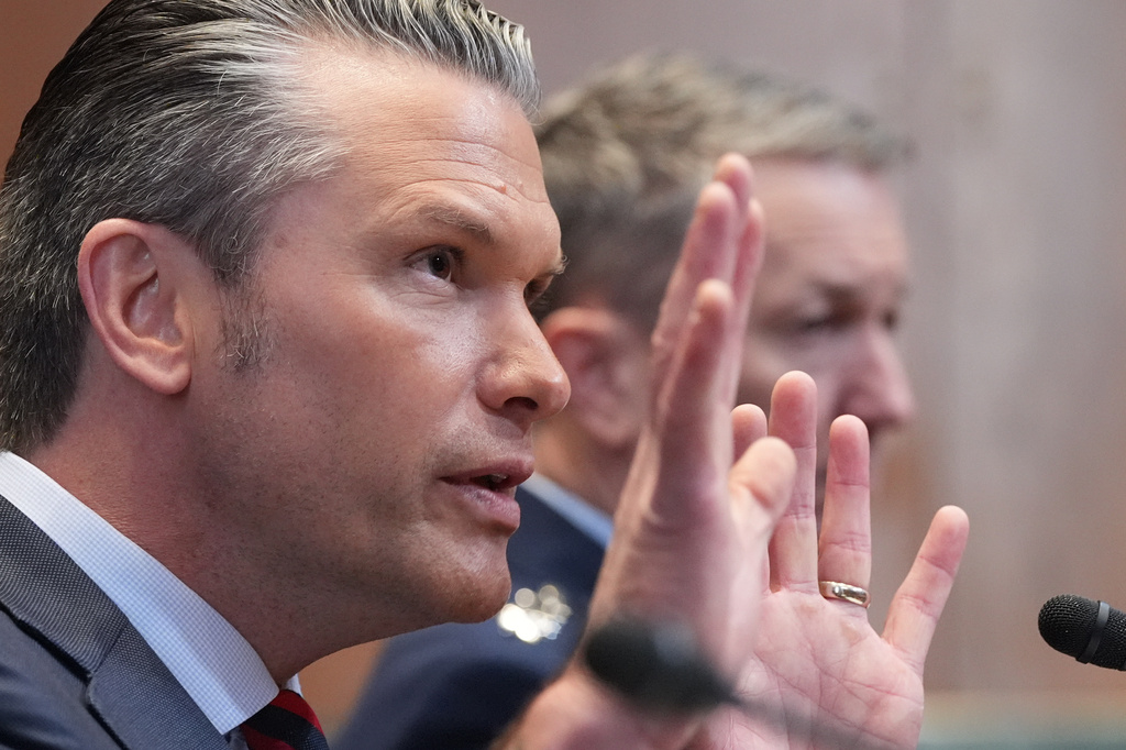 Defense Secretary Pete Hegseth testifies at a Senate Appropriations subcommittee on defense hearing on the budget request for the Department of Defense, Tuesday, May 12, 2026, in Washington. (AP Photo/Alex Brandon)