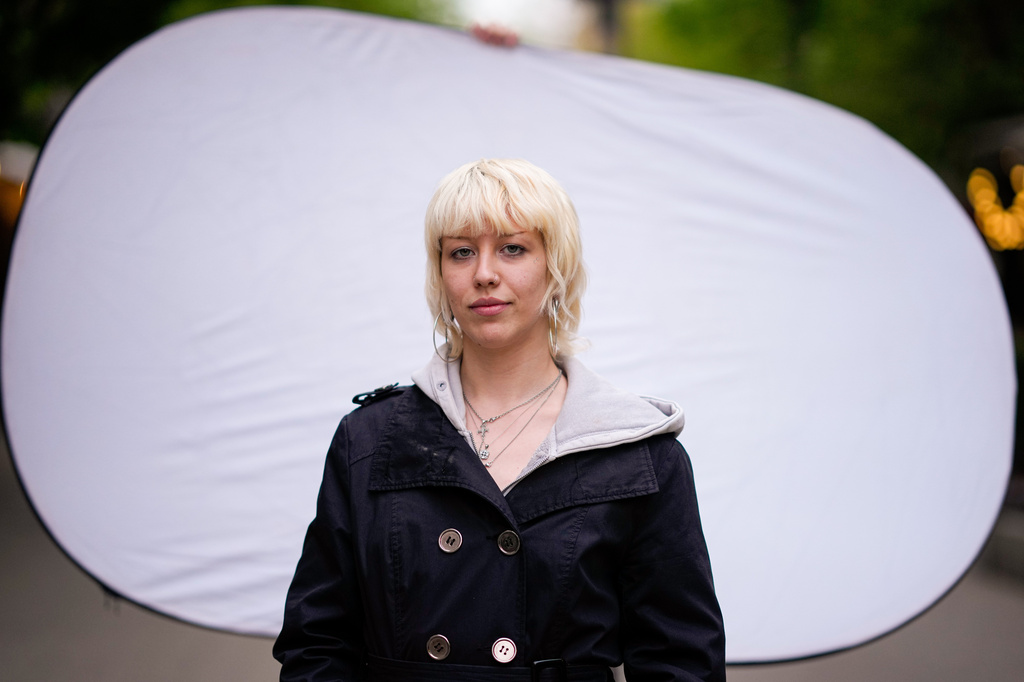 Andrea Anna Hajdu, 22, poses for a portrait in Budapest, Hungary, Monday, April 13, 2026. "This whole movement started with us, with student protests. They couldn't lead us on. We were hungry for change." (AP Photo/Petr David Josek)