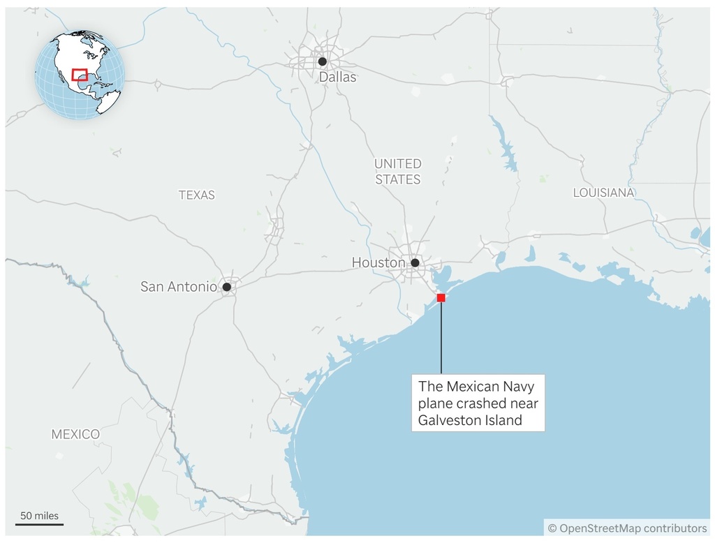 A map showing where the Mexican Navy plane crashed Monday. (AP Digital Embed)