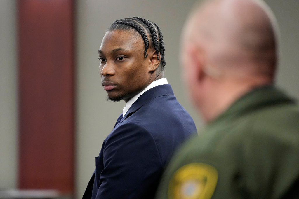 FILE - Former Las Vegas Raiders player Henry Ruggs appears in court May 10, 2023, in Las Vegas. (AP Photo/John Locher, File)
