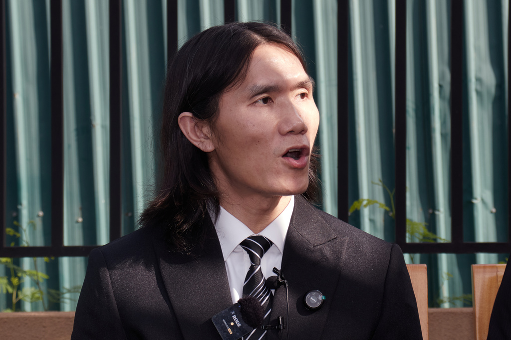 Vietnamese national Tuan Phan speaks during a news conference before departing Juba International Airport in Juba, South Sudan, Friday, June 19, 2026. (AP Photo/Deng Machol)