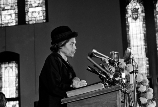 FILE - Rosa Parks speaks at Ebenezer Baptist Church in Atlanta, Ga., Jan. 15, 1969. (AP Photo/Joe Holloway, Jr., File) FILE - Rosa Parks speaks at Ebenezer Baptist Church in Atlanta, Ga., Jan. 15, 1969. (AP Photo/Joe Holloway, Jr., File)