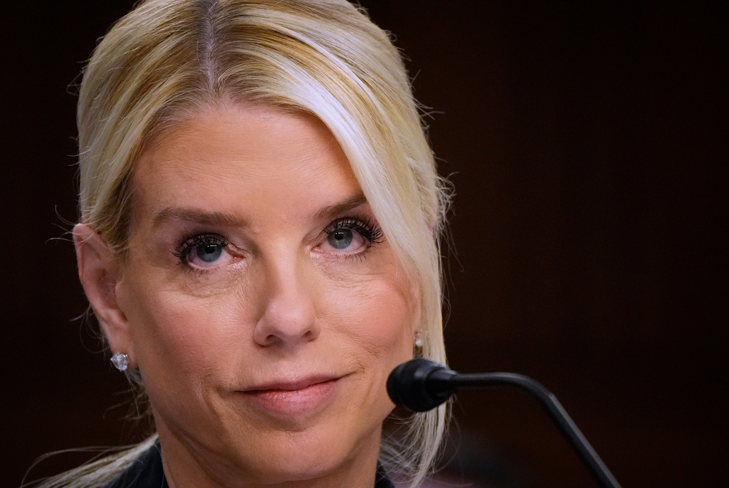 Attorney General Pam Bondi appears before a Senate Judiciary Committee oversight hearing on Capitol Hill in Washington, Tuesday, Oct. 7, 2025. (AP Photo/Mark Schiefelbein)