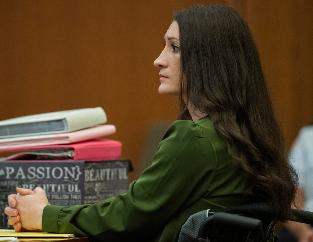 Lindsay Clancy listens during her murder trial Wednesday, Aug. 19, 2026, in Plymouth, Mass. (Amanda Sabga/The Boston Herald via AP, Pool)