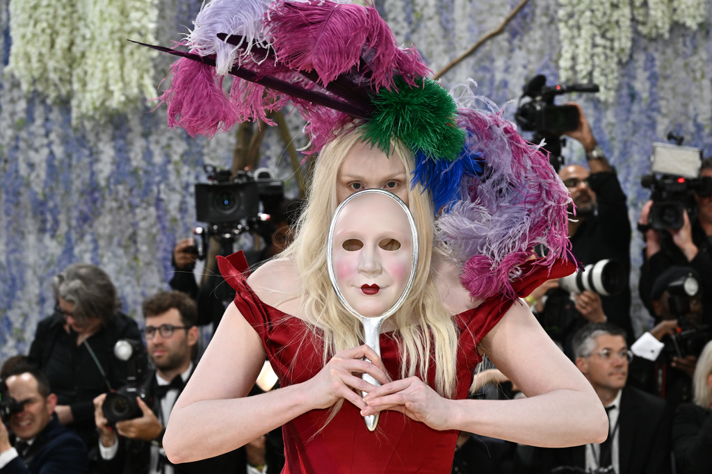 Gwendoline Christie arrives at The Metropolitan Museum of Art's Costume Institute benefit gala celebrating the opening of the "Costume Art" exhibition on Monday, May 4, 2026, in New York. (Photo by Evan Agostini/Invision/AP)