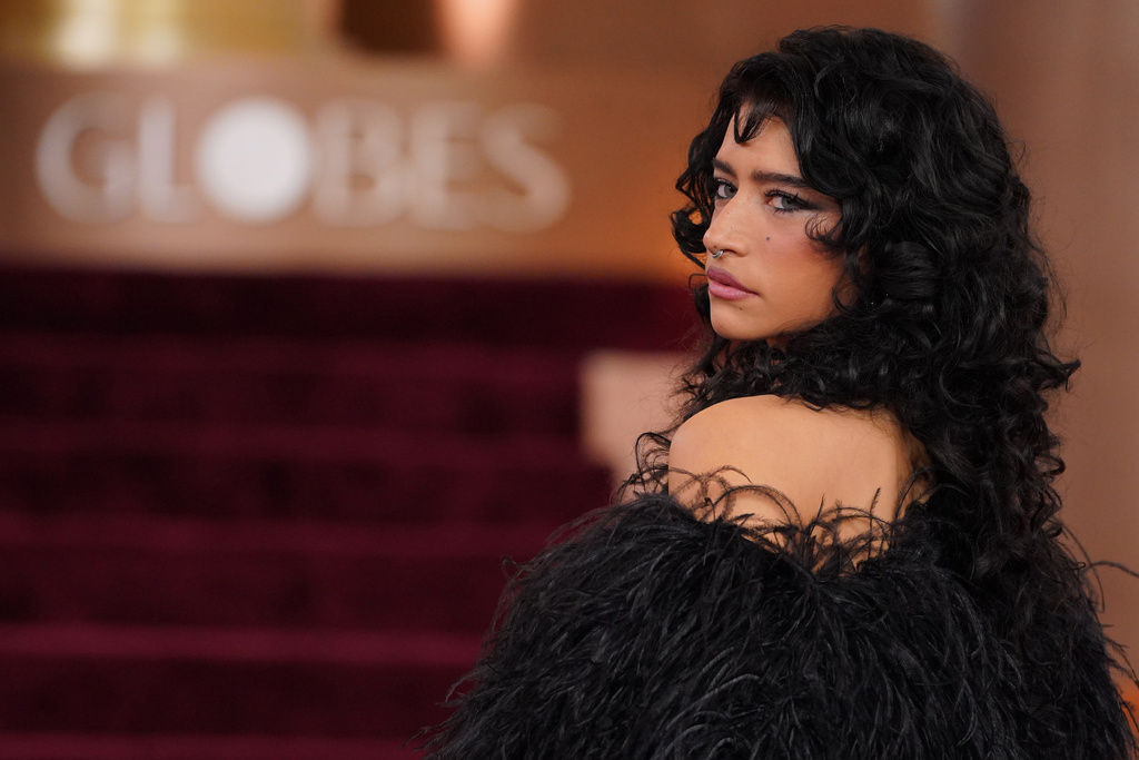 Odessa A'zion arrives at the 83rd Golden Globes on Sunday, Jan. 11, 2026, at the Beverly Hilton in Beverly Hills, Calif. (Photo by Jordan Strauss/Invision/AP)