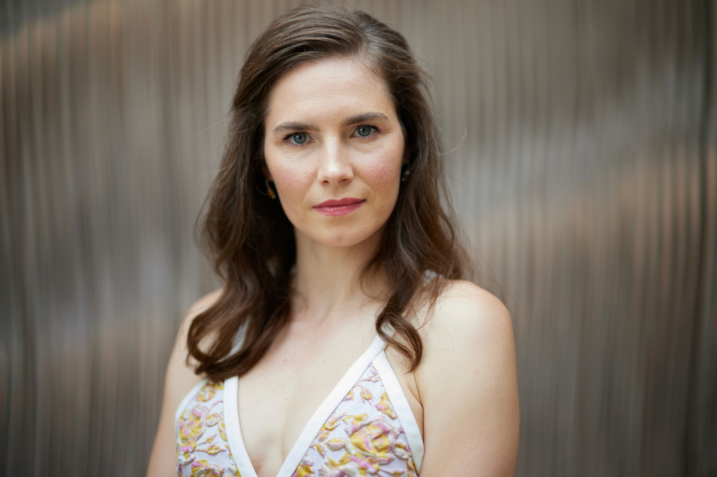 FILE - Amanda Knox poses for a portrait to promote "The Twisted Tale of Amanda Knox" Aug. 19, 2025, in New York. (Photo by Matt Licari/Invision/AP, File)