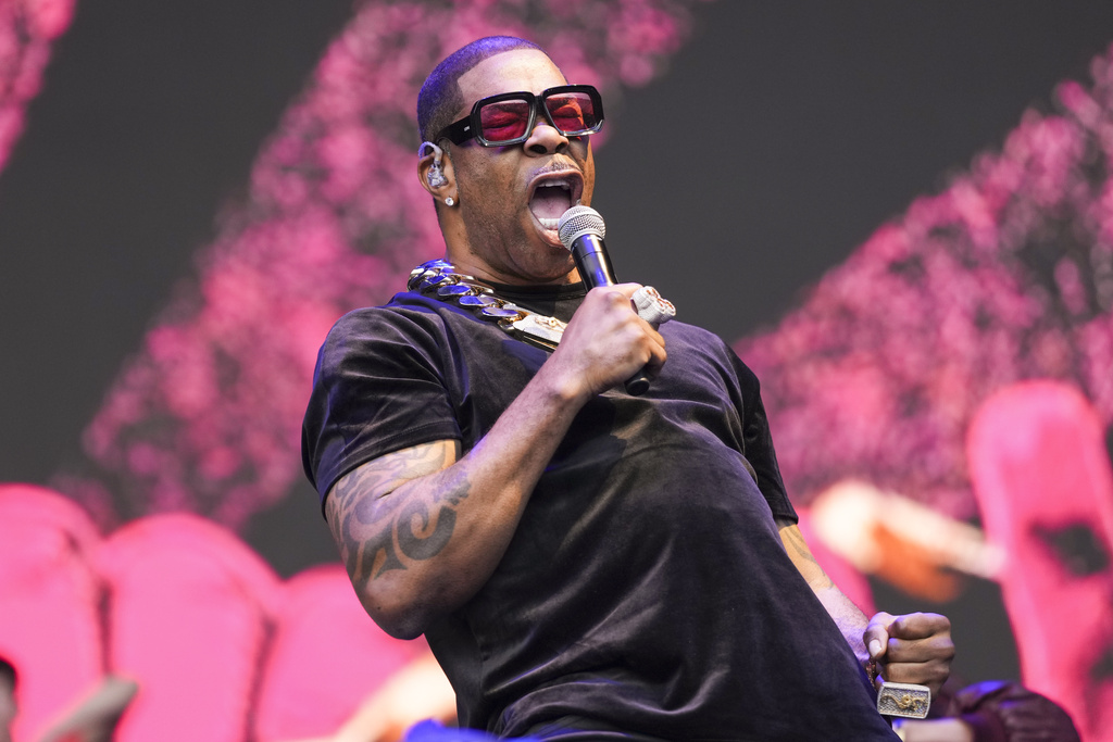 FILE - Busta Rhymes performs during the Glastonbury Festival in Worthy Farm, Somerset, England, on June 27, 2025. (Scott A Garfitt/Invision/AP, File)
