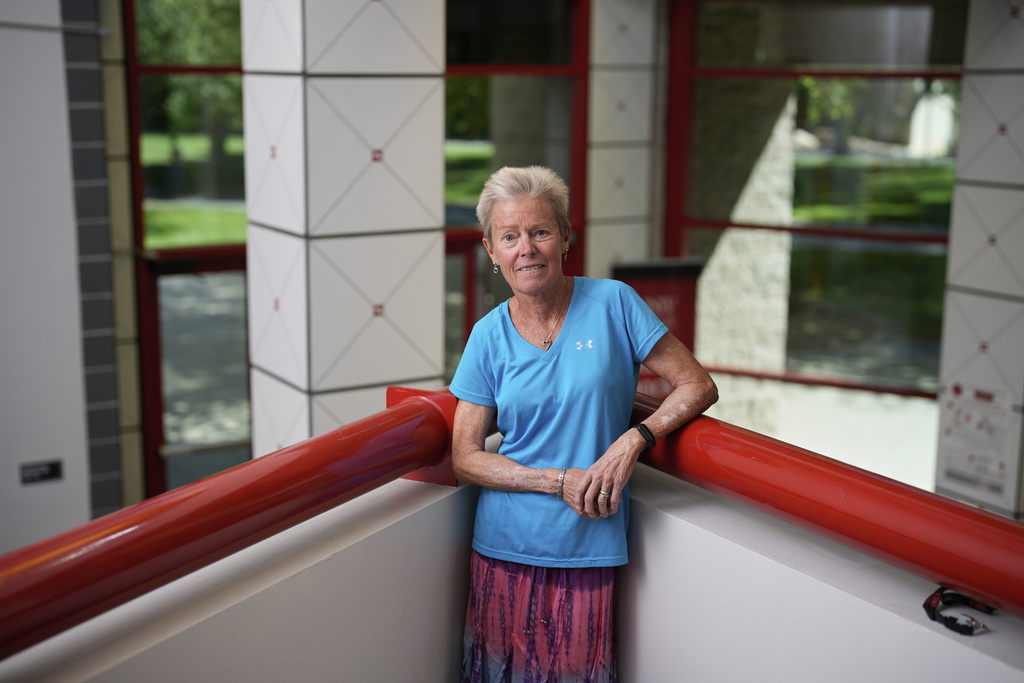 Janet Dufek, a professor at the School of Integrated Health Sciences at the University of Nevada, Las Vegas, poses at the school, Sept. 8, 2025, in Las Vegas. (AP Photo/John Locher)