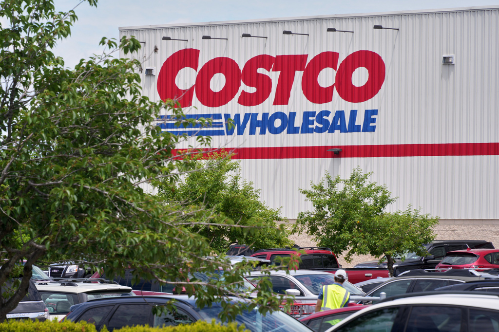 FILE - Cars are parked in front of a Costco Warehouse in Pittsburgh on June 15, 2026. (AP Photo/Gene J. Puskar, File)