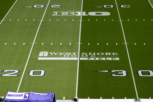 A West Shore Home logo is displayed on the field at Beaver Stadium before an NCAA college football game between Penn State and Northwestern, Saturday, Oct. 11, 2025, in State College, Pa. (AP Photo/Barry Reeger) A West Shore Home logo is displayed on the field at Beaver Stadium before an NCAA college football game between Penn State and Northwestern, Saturday, Oct. 11, 2025, in State College, Pa. (AP Photo/Barry Reeger)