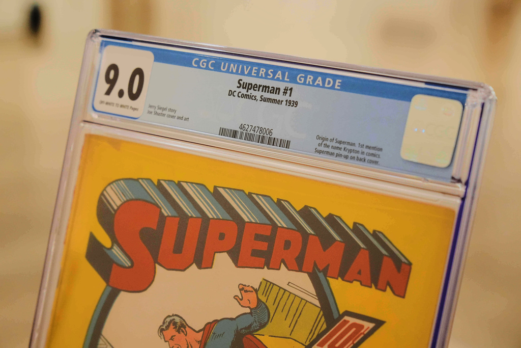A view of a DC Comics, Superman No. 1 issue is shown Monday, Nov. 24, 2025, in Irving, Texas. (AP Photo/Tony Gutierrez)