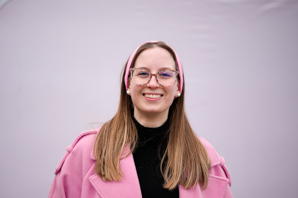 Eszter Tovai, 22, poses for a portrait in Budapest, Hungary, Monday, April 13, 2026. "It was our responsibility to talk to people and change their minds. I personally persuaded seven people to vote for change." (AP Photo/Petr David Josek)