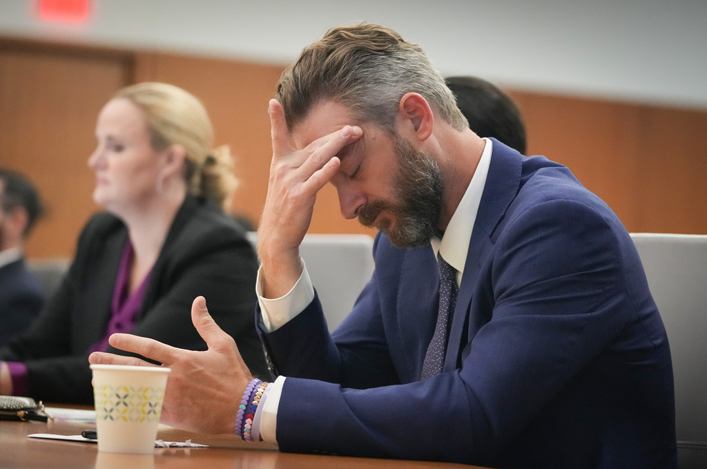 Will Steward attends a hearing about a temporary restraining order regarding Camp Mystic, at the Travis County Courthouse in Austin, Texas, on Wednesday, March 4, 2026. (Jay Janner/Austin American-Statesman via AP, Pool)