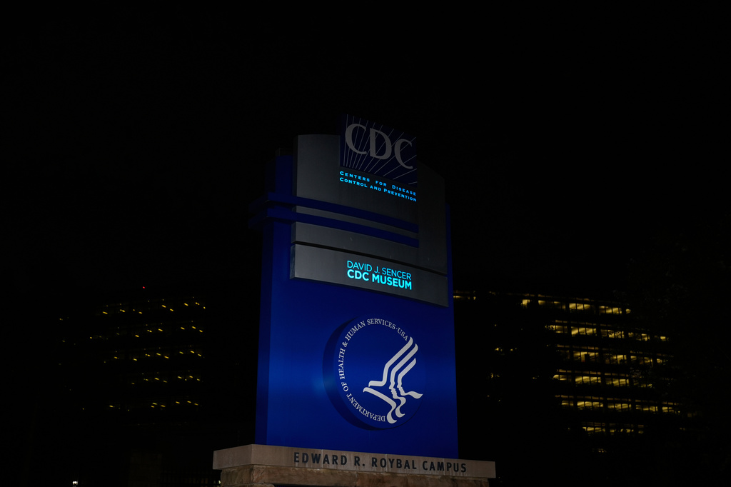FILE - A sign marks the entrance to the U.S. Centers for Disease Control and Prevention headquarters Wednesday, Aug. 27, 2025, in Atlanta. (AP Photo/Brynn Anderson, File)