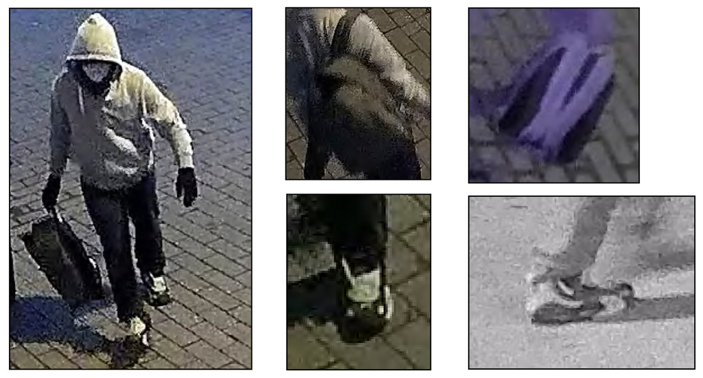 FILE - Images from an FBI poster seeking a suspect who allegedly placed pipe bombs in Washington on Jan. 6, 2021. (FBI via AP, File)