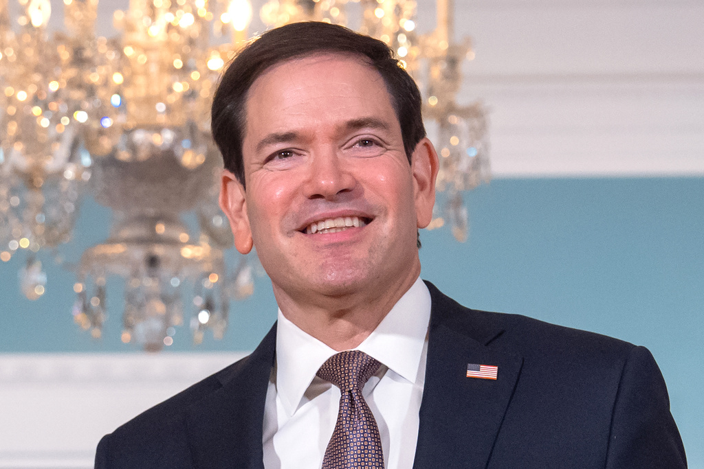 Secretary of State Marco Rubio stands with Lebanon's Prime Minister Nawaf Salam, not shown, at the State Department, Monday, Sept. 28, 2026, in Washington. (AP Photo/Mark Schiefelbein)