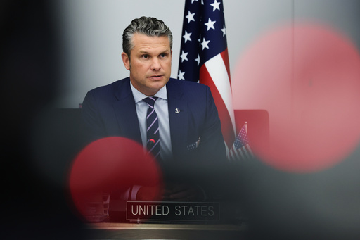 United States Defense Secretary Pete Hegseth addresses a meeting of the Ukraine Defense Contact Group at NATO headquarters in Brussels, Wednesday, Oct. 15, 2025 (AP Photo/Omar Havana) United States Defense Secretary Pete Hegseth addresses a meeting of the Ukraine Defense Contact Group at NATO headquarters in Brussels, Wednesday, Oct. 15, 2025 (AP Photo/Omar Havana)